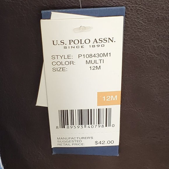 US Polo Assn Boys 12 months Button Front Shirt and shorts - Picture 3 of 5